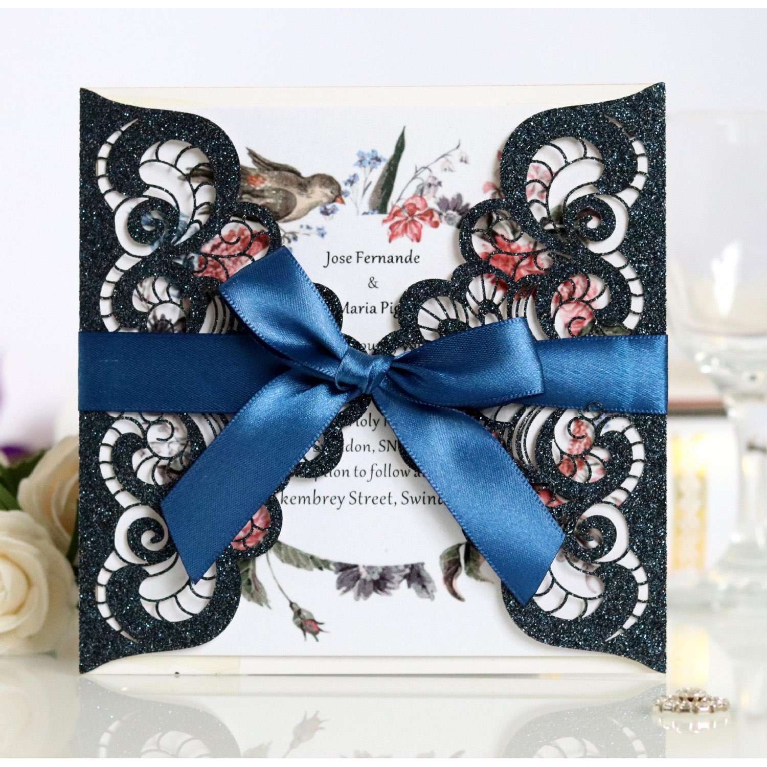 Marriage Invitation Card Latest Invitation Wedding Invitation Square Glitter Card